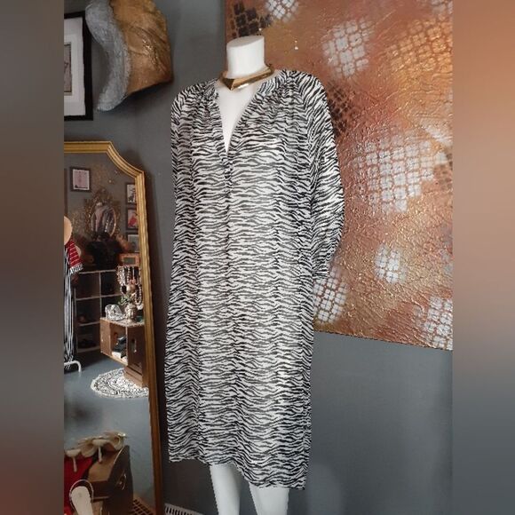 Zara NWT Sheer Zebra Print Midi Tunic Dress - Picture 14 of 16